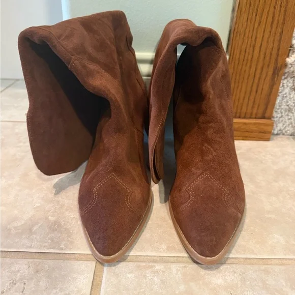 Free People Brown Suede Heeled Boots - Picture 4 of 9